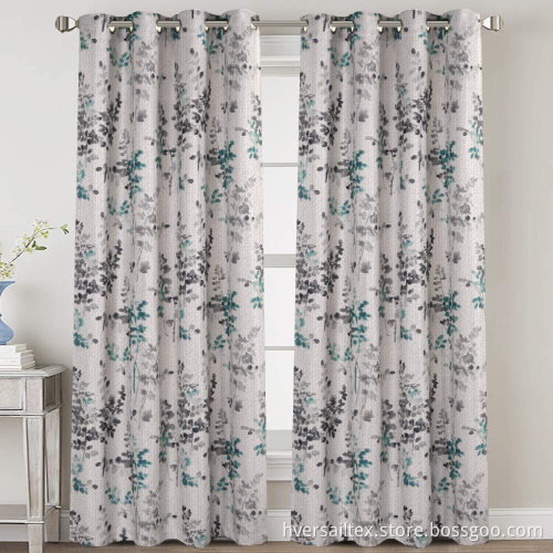Classical Ink Painting Floral Printed Curtain Drapes